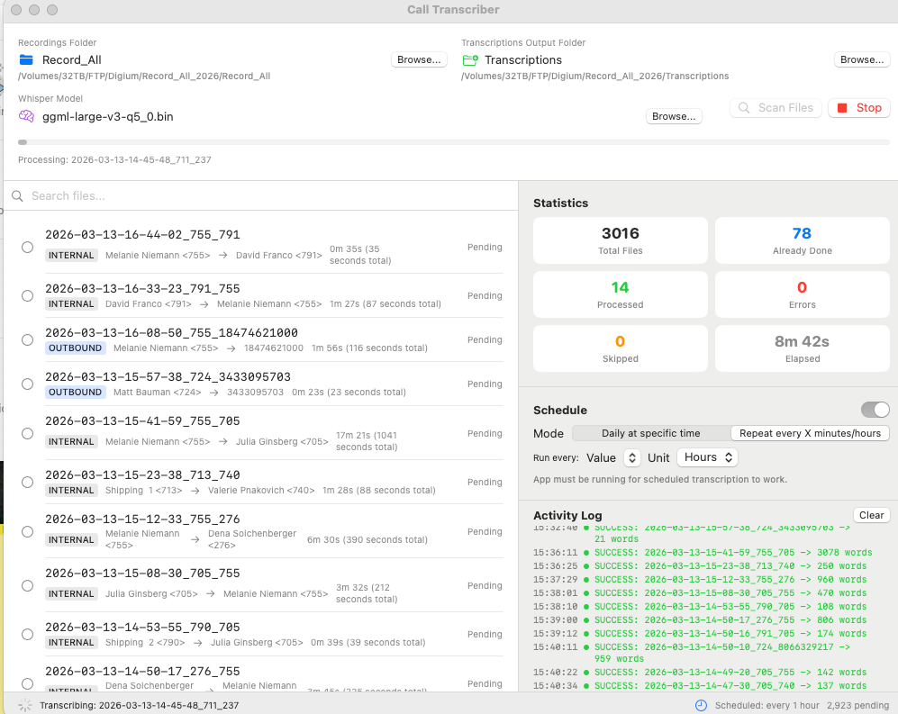 Call Transcriber screenshot
