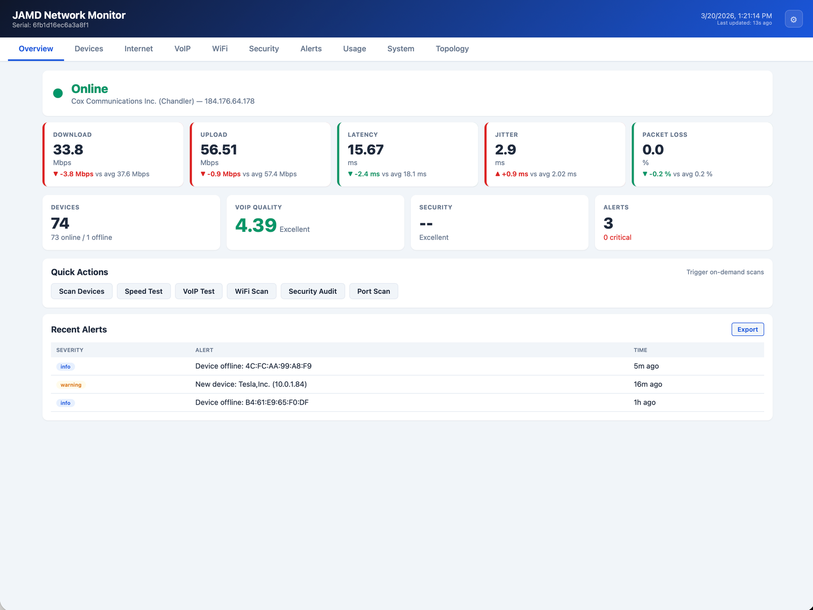 JAMD Monitor screenshot