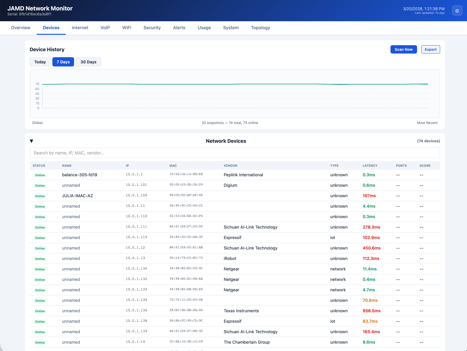JAMD Monitor screenshot