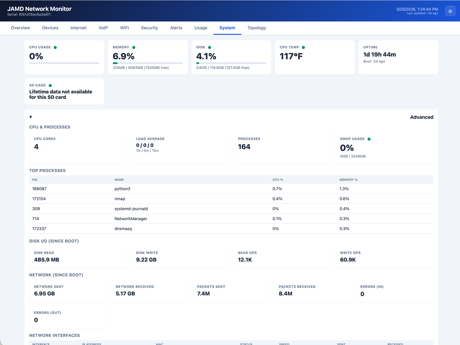 JAMD Monitor screenshot