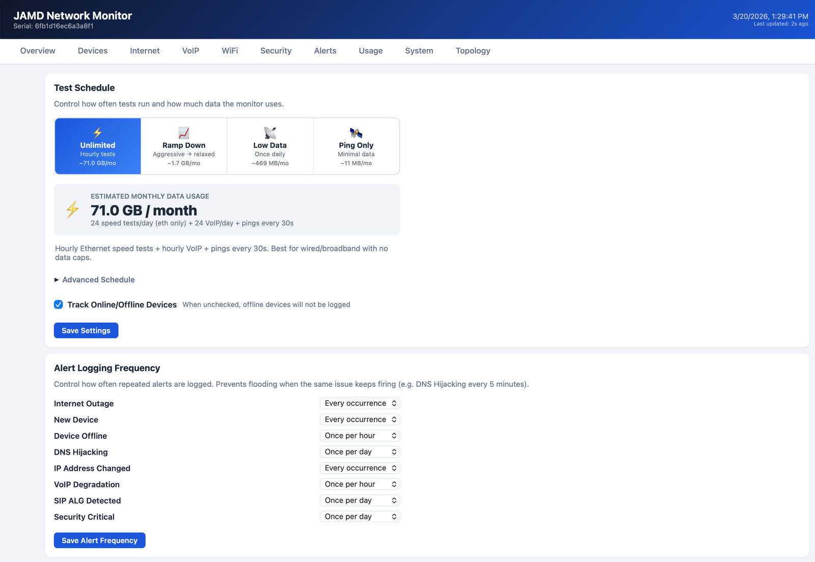 JAMD Monitor screenshot